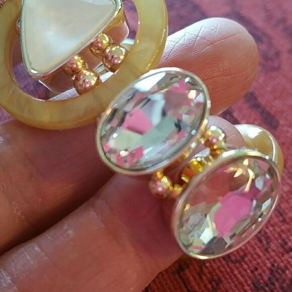 CHICO'S CRYSTALS BEAUTIFUL CREME COLORED ENAMEL - Picture 3 of 3